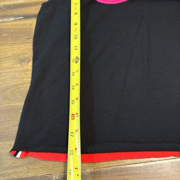 Stefanel Color Block Tank Top Stretchy Small Black Pink Red Soft - Picture 5 of 6